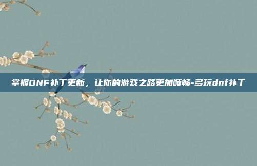 掌握DNF补丁更新,让你的游戏之路更加顺畅-多玩dnf补丁