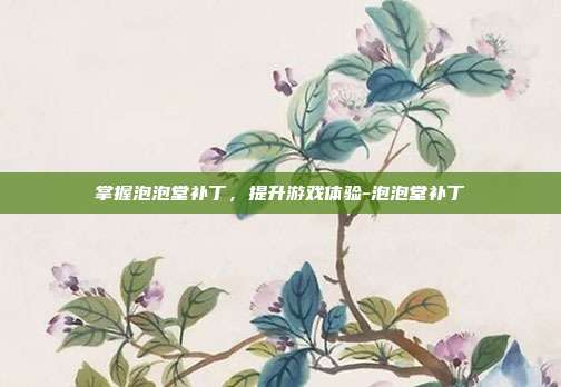 掌握泡泡堂补丁,提升游戏体验-泡泡堂补丁