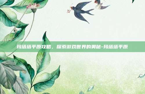 玛塔塔平原攻略,探索游戏世界的奥秘-玛塔塔平原