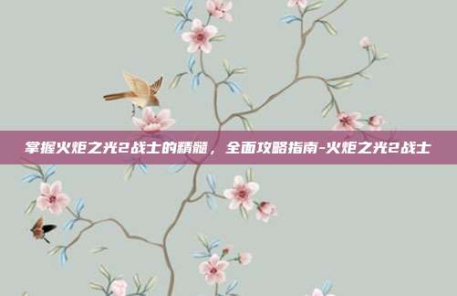掌握火炬之光2战士的精髓,全面攻略指南-火炬之光2战士