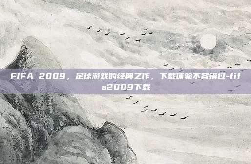 FIFA 2009,足球游戏的经典之作,下载体验不容错过-fifa2009下载